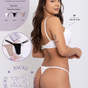 PACK X3 COLALESS REGULABLE ALGODON Y LYCRA C/ MOÑO NATUBEL 411