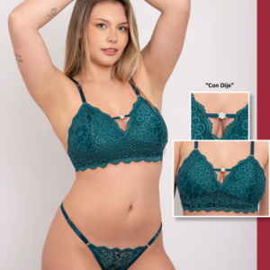 CONJUNTO TRIANGULO C/ BASE Y DIJE STRASS LESS REGULABLE PUNTILLA NATUBEL 42