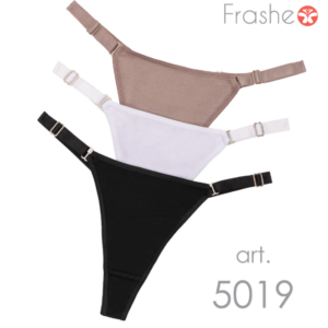 PACK X3 TANGA C/ BRETEL ANCHO ALGODON FRASHE 5019